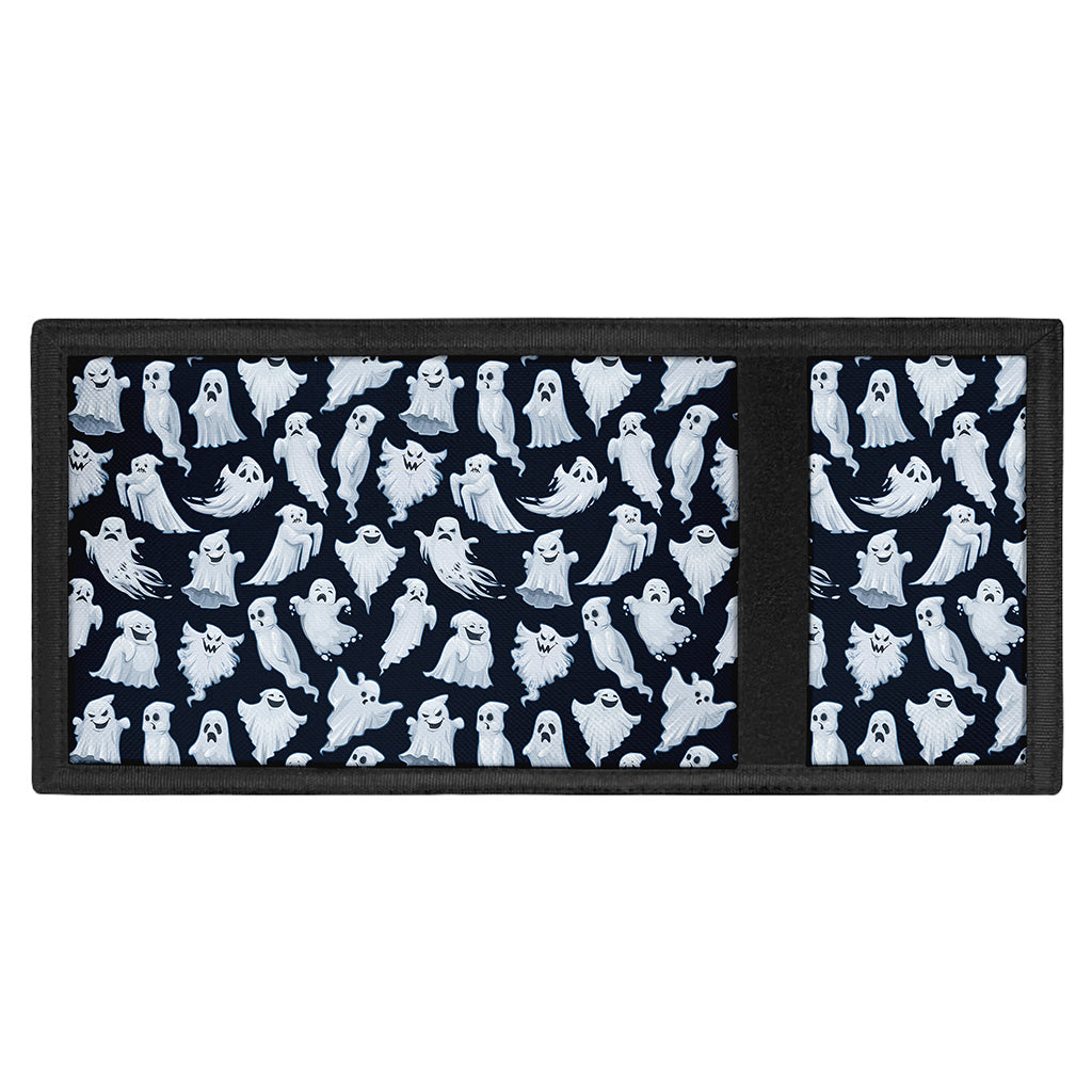 White Ghost Pattern Print Trifold Wallet
