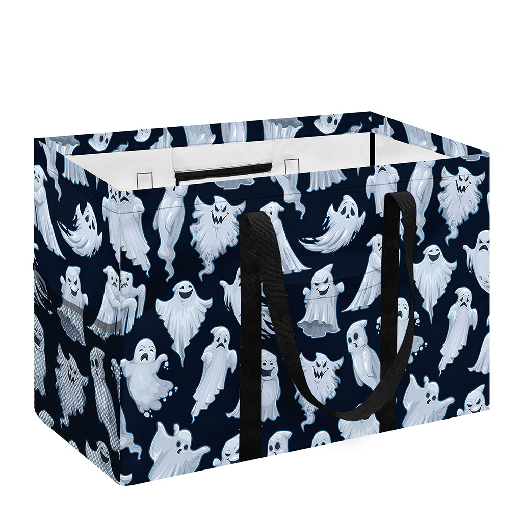 White Ghost Pattern Print Utility Tote Bag