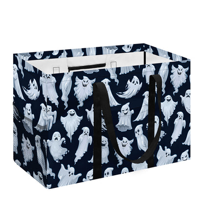 White Ghost Pattern Print Utility Tote Bag