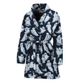 White Ghost Pattern Print Women's Bathrobe