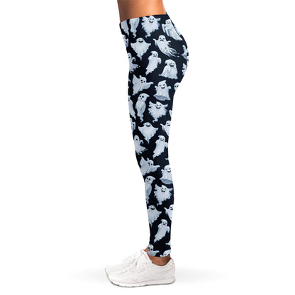 White Ghost Pattern Print Women's Leggings