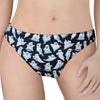 White Ghost Pattern Print Women's Thong