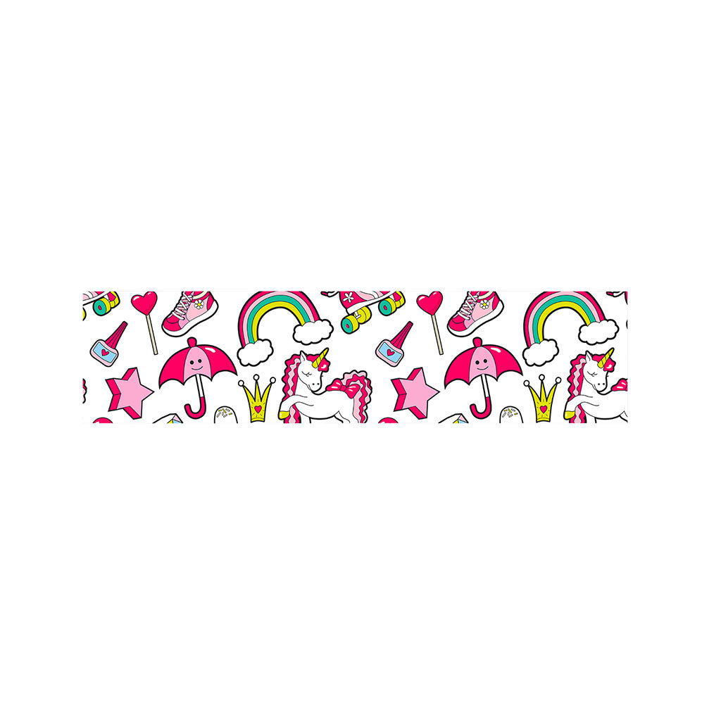 White Girly Unicorn Pattern Print Bed Runner
