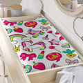 White Girly Unicorn Pattern Print Changing Pad Cover