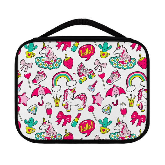 White Girly Unicorn Pattern Print Classic Bible Case