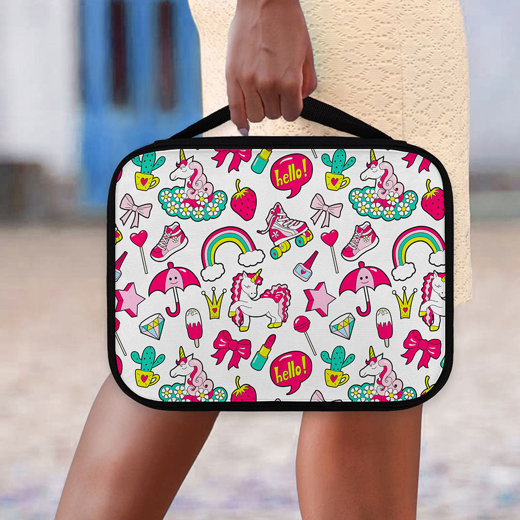 White Girly Unicorn Pattern Print Classic Bible Case