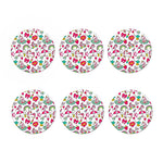 White Girly Unicorn Pattern Print Coaster Set