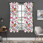 White Girly Unicorn Pattern Print Curtain