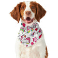 White Girly Unicorn Pattern Print Dog Bandana