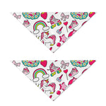White Girly Unicorn Pattern Print Dog Bandana