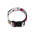 White Girly Unicorn Pattern Print Dog Collar