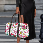 White Girly Unicorn Pattern Print Duffle Bag