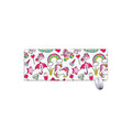 White Girly Unicorn Pattern Print Extended Mouse Pad