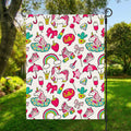 White Girly Unicorn Pattern Print Garden Flag