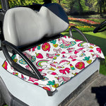 White Girly Unicorn Pattern Print Golf Cart Seat Cover