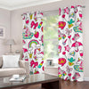 White Girly Unicorn Pattern Print Grommet Curtains