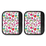 White Girly Unicorn Pattern Print Handle Covers