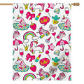 White Girly Unicorn Pattern Print House Flag