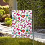 White Girly Unicorn Pattern Print House Flag
