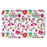 White Girly Unicorn Pattern Print Indoor Door Mat