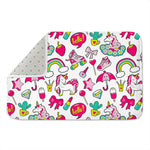 White Girly Unicorn Pattern Print Indoor Door Mat