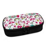 White Girly Unicorn Pattern Print Insulin Cooler Travel Case