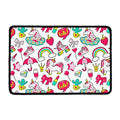White Girly Unicorn Pattern Print Kitchen Mat