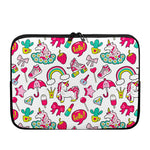 White Girly Unicorn Pattern Print Laptop Sleeve