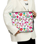 White Girly Unicorn Pattern Print Laptop Sleeve