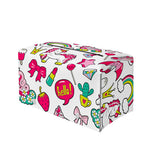White Girly Unicorn Pattern Print Leather Tissue Box Cover