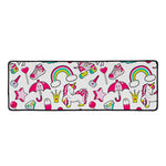 White Girly Unicorn Pattern Print Long Kitchen Mat