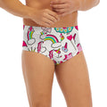 White Girly Unicorn Pattern Print Men's Briefs