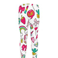 White Girly Unicorn Pattern Print Men's Leggings