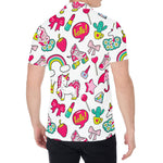 White Girly Unicorn Pattern Print Men's Shirt