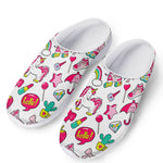 White Girly Unicorn Pattern Print Mesh Casual Shoes