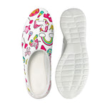 White Girly Unicorn Pattern Print Mesh Casual Shoes