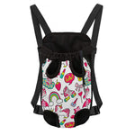 White Girly Unicorn Pattern Print Pet Carrier Backpack