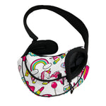 White Girly Unicorn Pattern Print Pet Sling Carrier