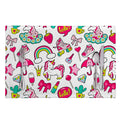 White Girly Unicorn Pattern Print Placemat