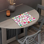 White Girly Unicorn Pattern Print Placemat