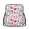 White Girly Unicorn Pattern Print Rectangular Crossbody Bag