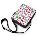 White Girly Unicorn Pattern Print Rectangular Crossbody Bag