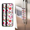 White Girly Unicorn Pattern Print Refrigerator Handle Covers