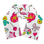 White Girly Unicorn Pattern Print Scarf