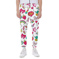 White Girly Unicorn Pattern Print Joggers