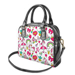 White Girly Unicorn Pattern Print Shoulder Handbag