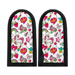 White Girly Unicorn Pattern Print Skillet Handle Cover