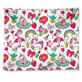 White Girly Unicorn Pattern Print Tapestry
