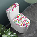 White Girly Unicorn Pattern Print Toilet Lid And Tank Cover Set