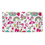 White Girly Unicorn Pattern Print Towel
